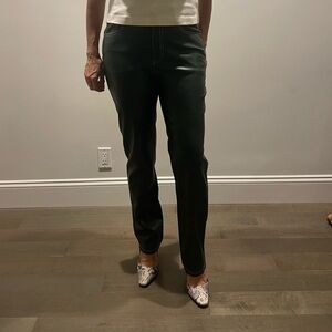 STAUD Dark Forest Green Straight-Leg Pants